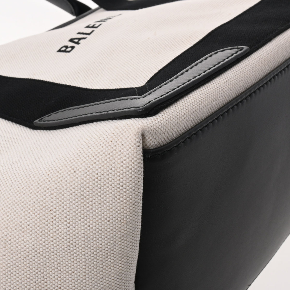 Balenciaga Blue Black Cabas Canvas White Handbag Navy The - Picture 6 of 11